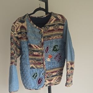 KEREN hart Woven Tapestry Western Patterned Jacket Size: XL